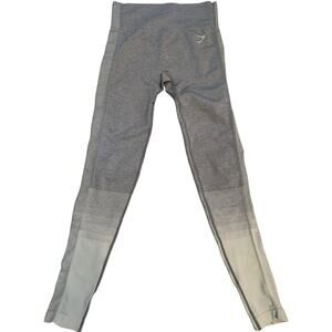 Gymshark Amplify Leggings Seamless High Waisted Ombre Gray White Size Small